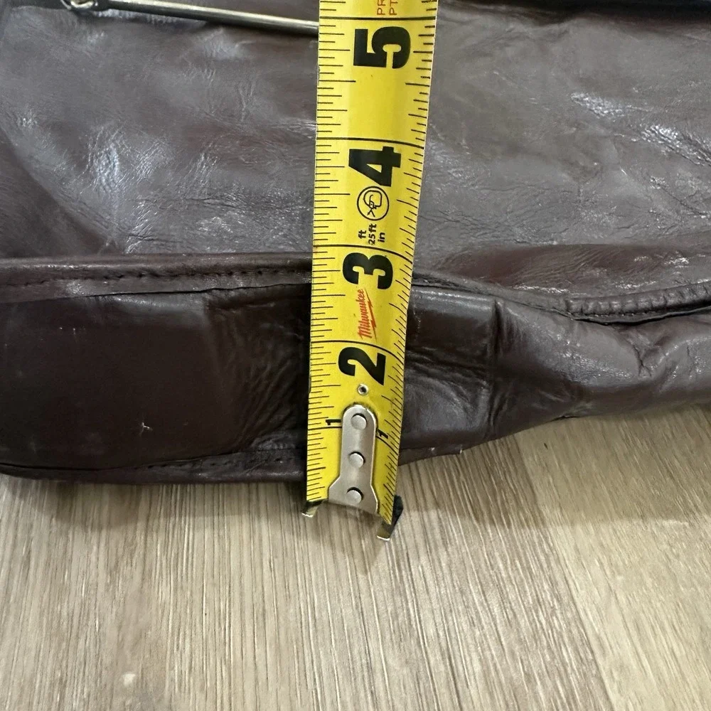 Vintage Simon of California Leather Folding Garment Bag Deep Brown 19-39